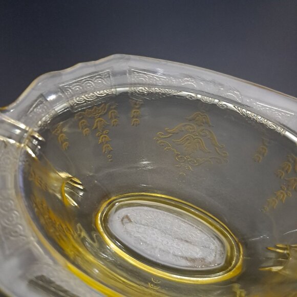 Anchor Hocking Princess Yellow Glass Sugar Bowl Embossed Design Vintage NO LID - Picture 14 of 16